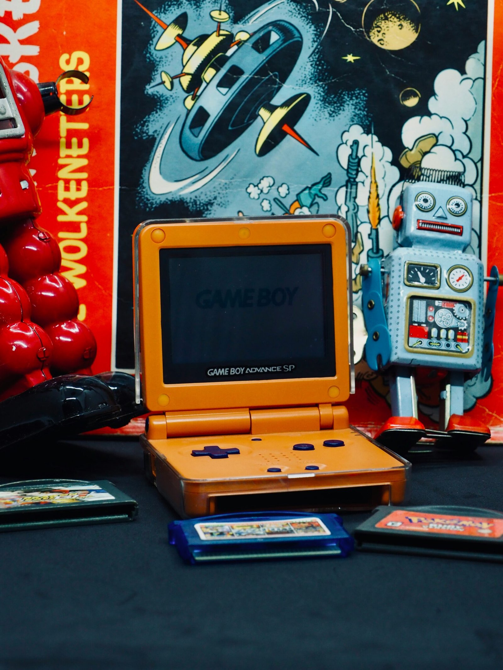 a yellow computer on a table